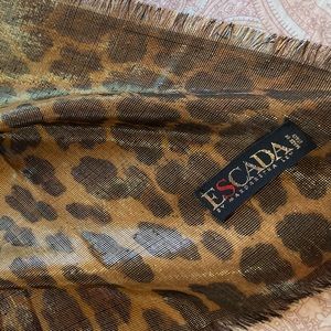 Vintage Escada wrap leopard Lamé shawl